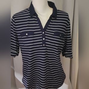 Croft & Barrow short sleeve top with collar- Size XL